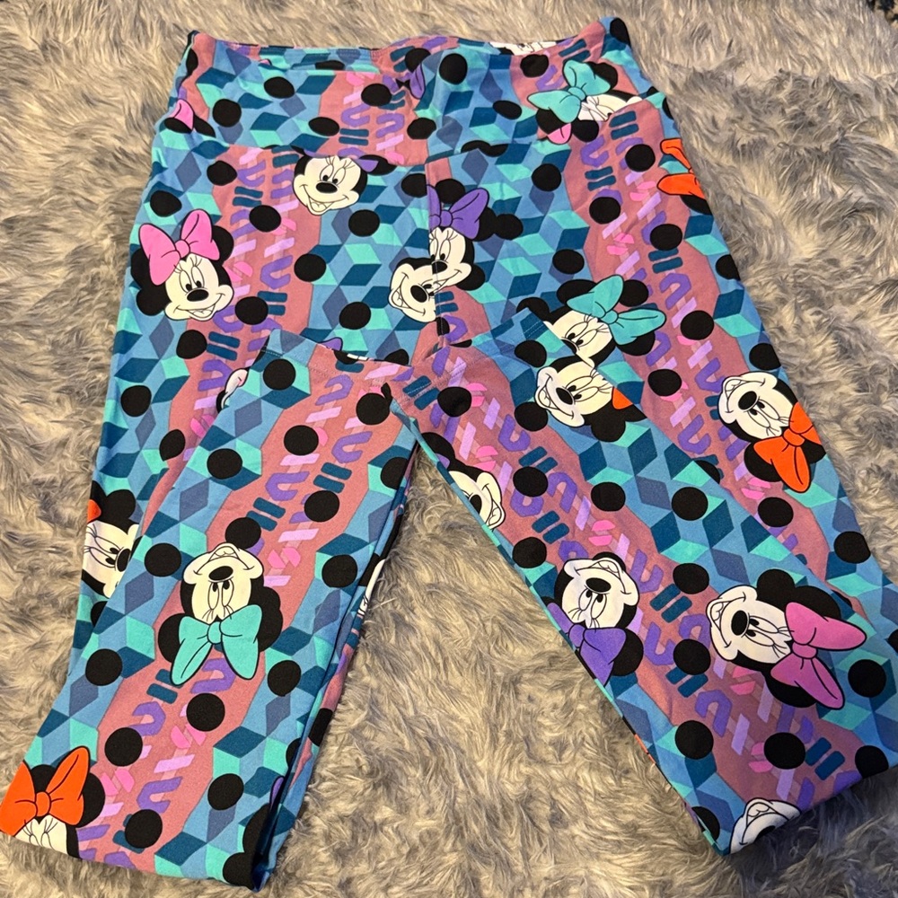 LuLaRoe Colorful Minnie Mouse Disney Print Leggings